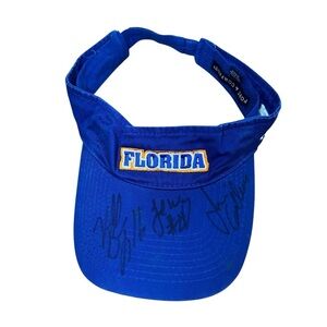 VTG Y2K Florida Gators UF Football Visor Hat Autographed 2005-06 O/S Adjustable